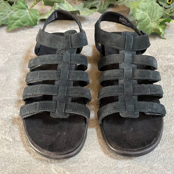 Vionic Palm Ritta Sandals Women's Size 9/41 Black Suede Strappy Gladiator Comfy - Picture 8 of 8